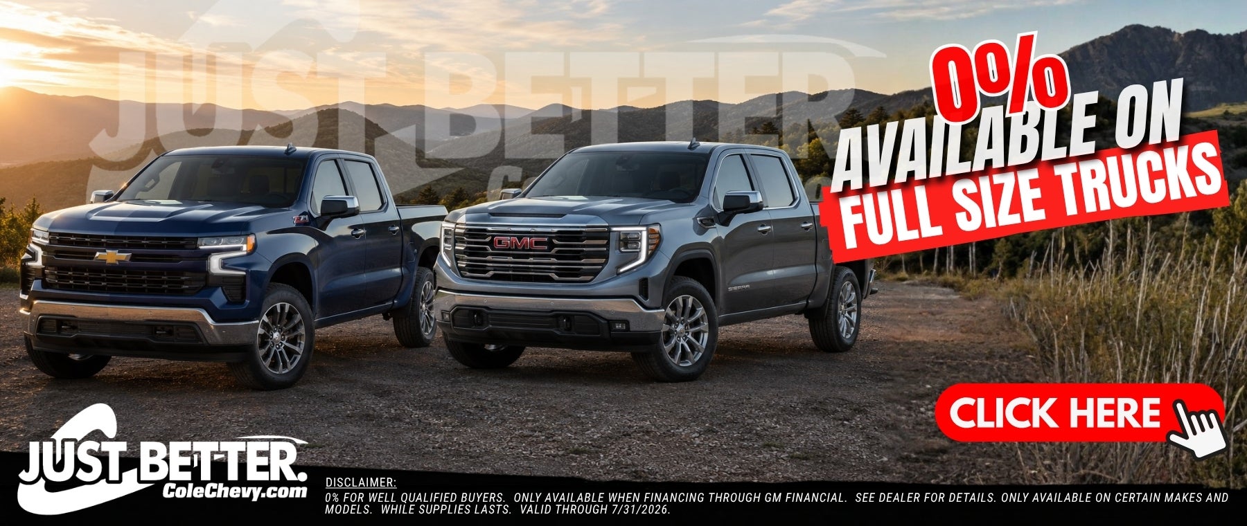 0% on New Full Size Trucks
