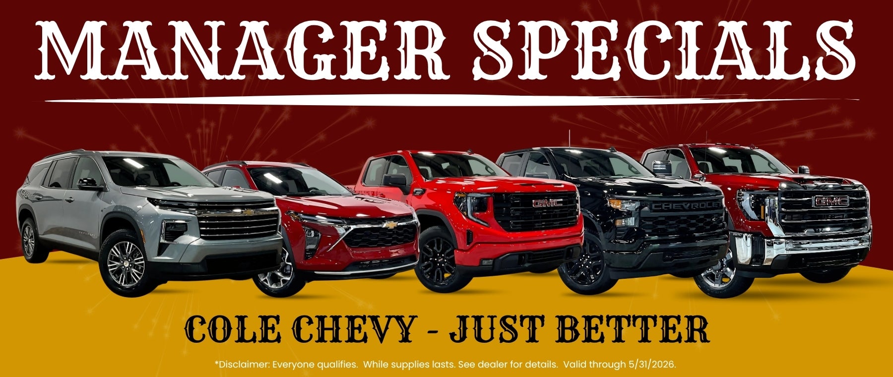 Manager Specials for May