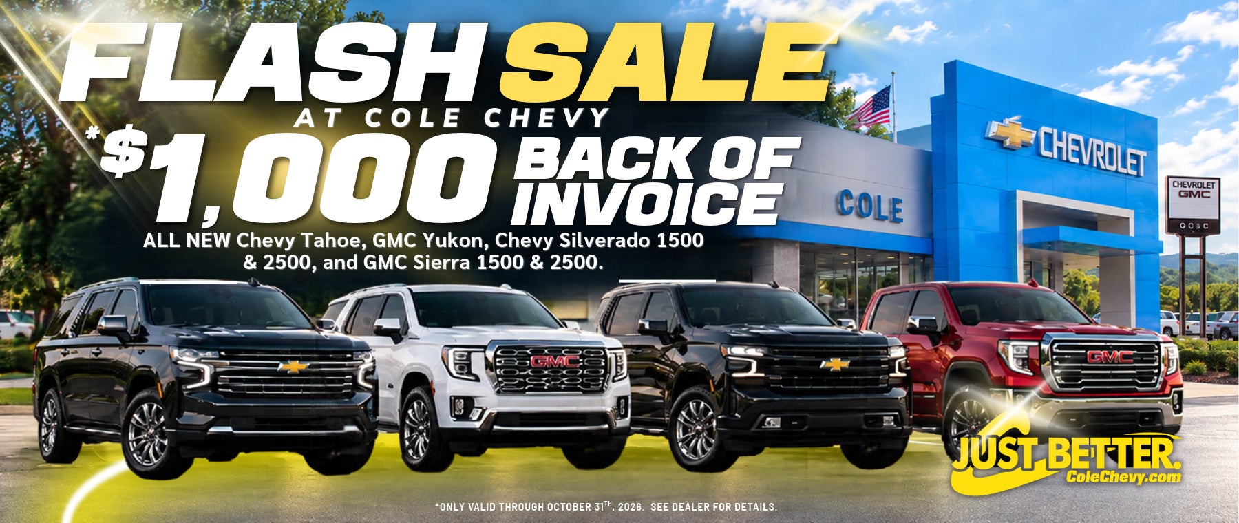 Flash Sale - $1,000 Back of Invoice